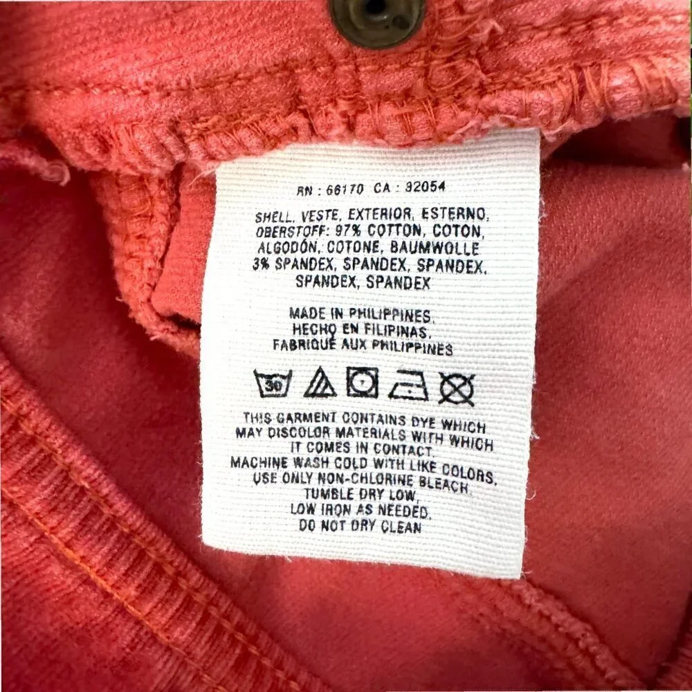 PILCRO Anthropologie Pilcro Serif Cords Corduroy Skinny Button Fly Pants 27